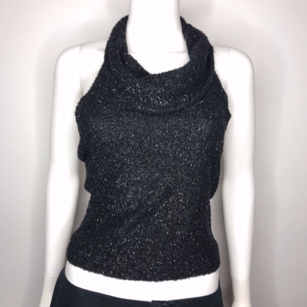 Vintage XOXO 90s Fuzzy Cowl Neck Halter Top